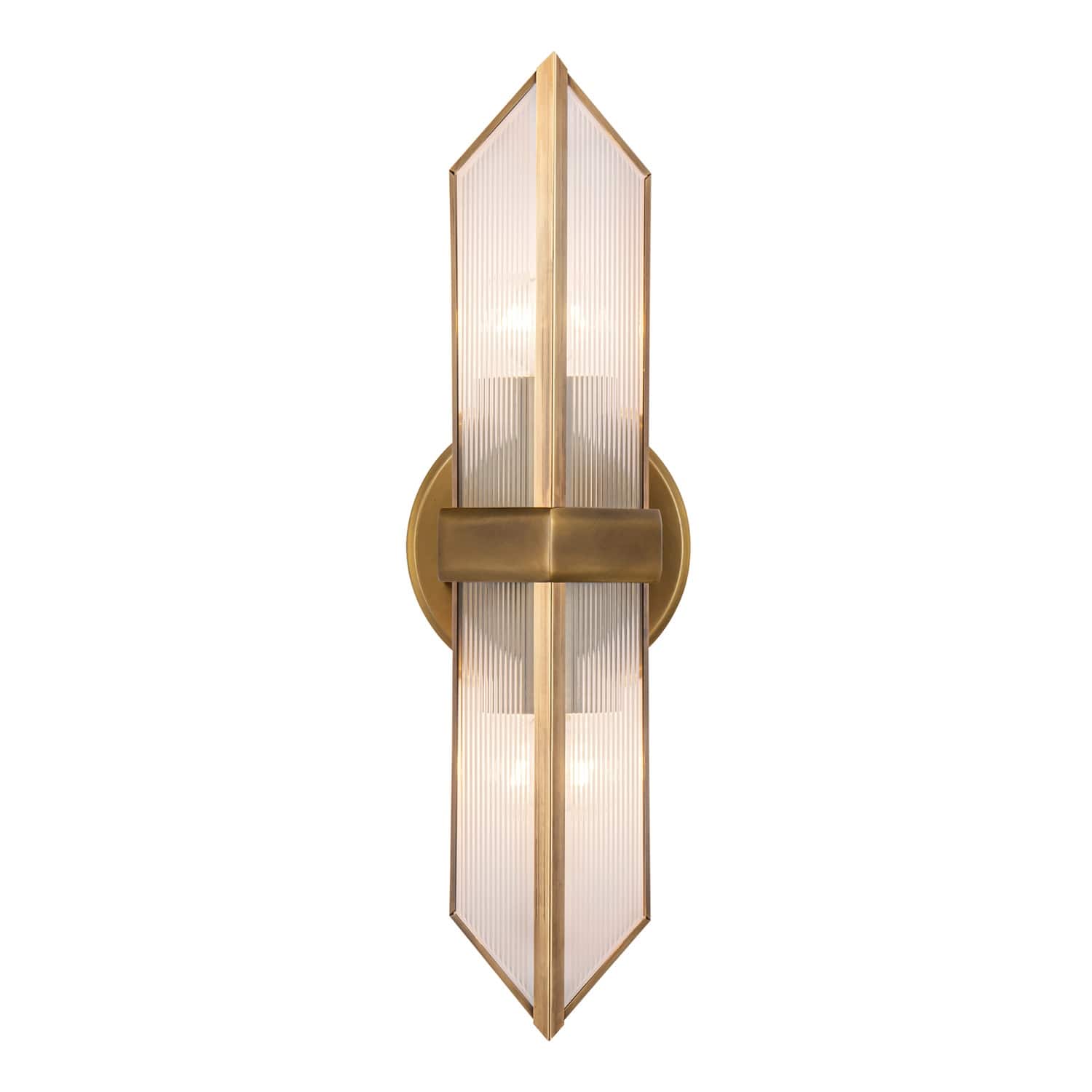 Option Vintage Brass / Clear Ribbed Glass