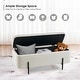 preview thumbnail 23 of 31, MCombo Storage Ottoman Bench, Teddy Fabric Upholstered Footstool with Storage Space - 15.7"D x 47.2"W x 20.5"H
