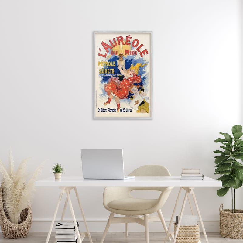 Stupell Antique Oil Lamp Advertisement Framed Giclee Art Design By Marcus Jules