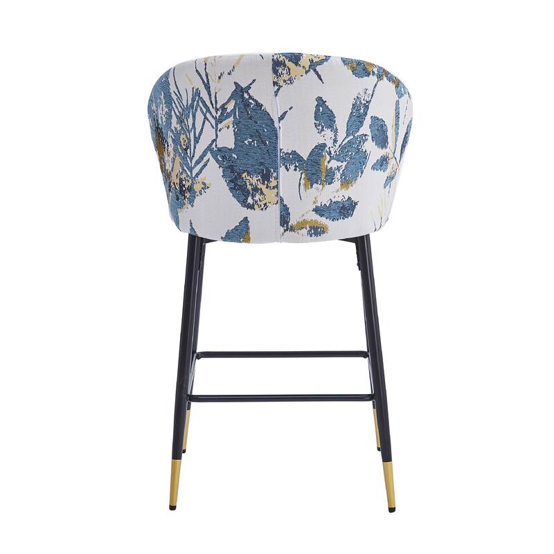 Counter Height Bar Stools Set of 2, Upholstered Armless Bar Chairs with Footrest, Kitchen Island Chair with Metal Frame