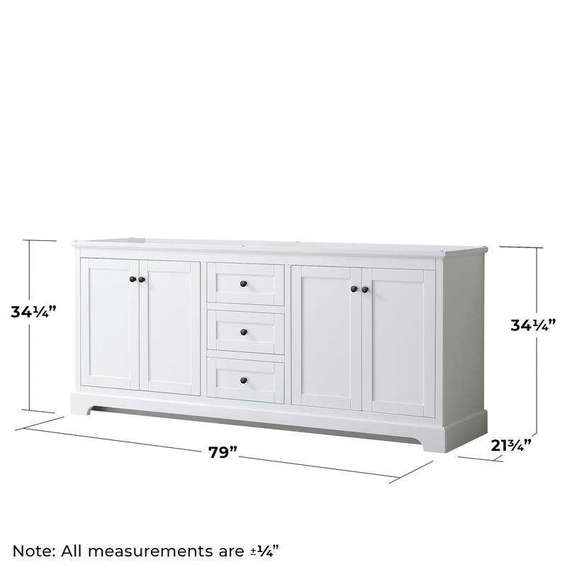 Wyndham Collection Avery 80" Double Free Standing Vanity Cabinet -