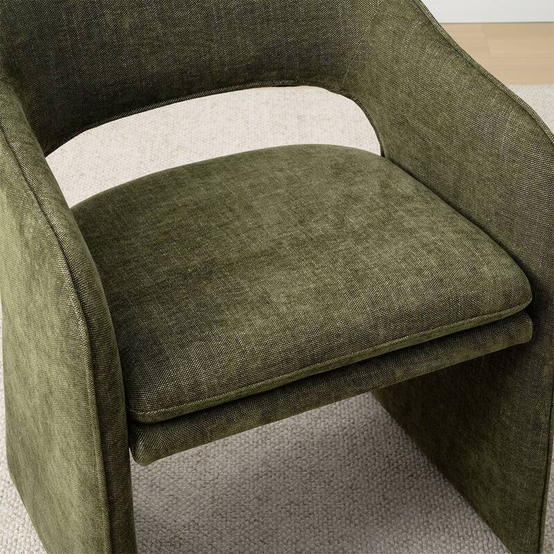 19" Seat Height Upholstered Fabric Dining Armchair (Set of 4)