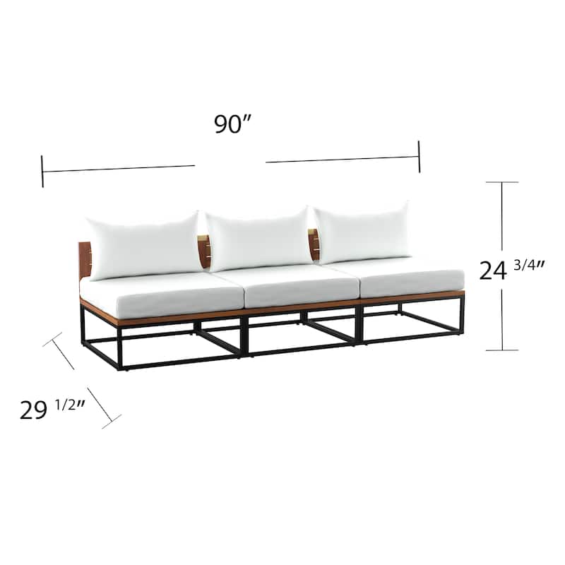 SEI Furniture Taradale Outdoor Modular Patio Sofa with Cushions and Deep Seating