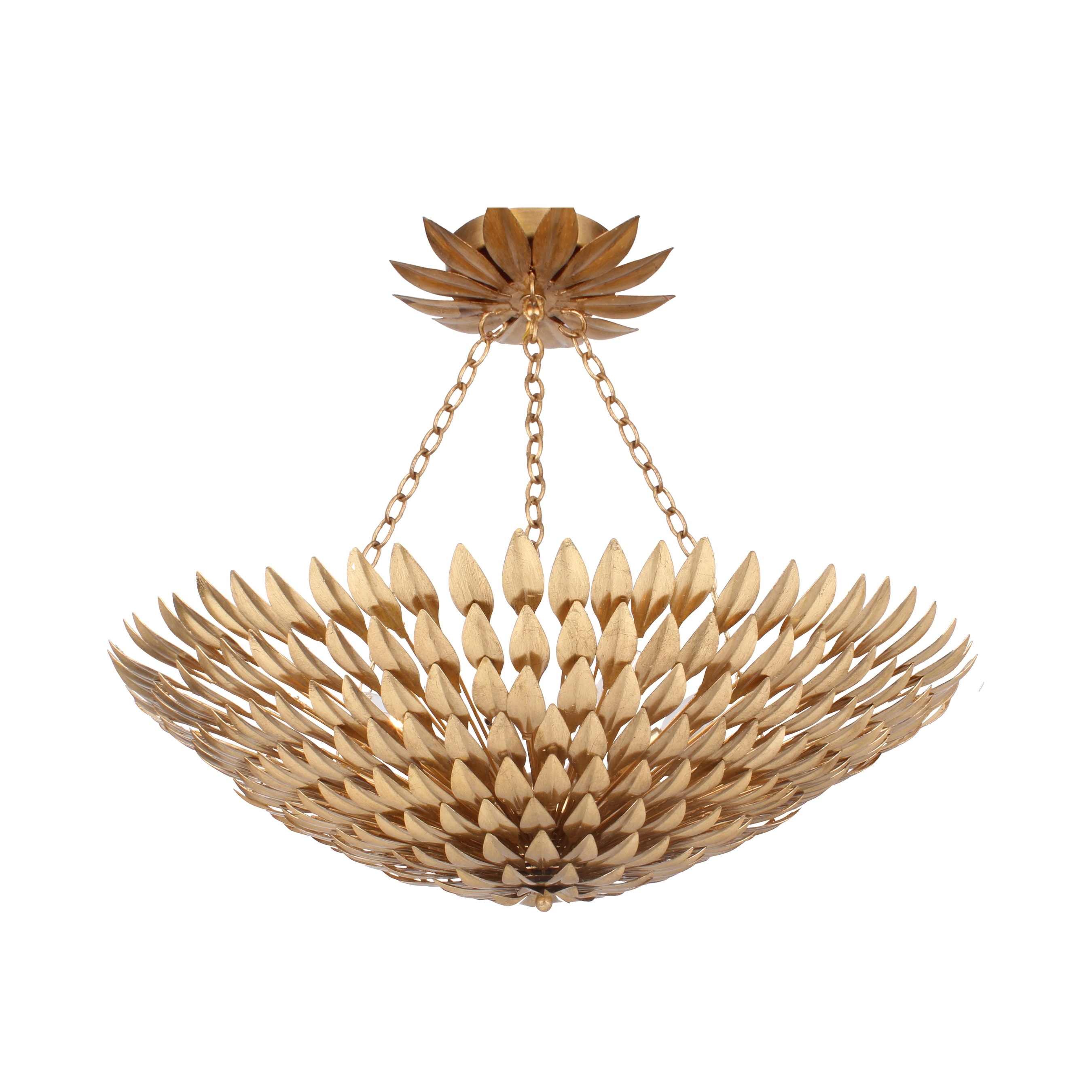 Broche 8 Light Antique Gold Ceiling Mount