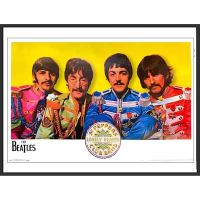 The Beatles Sgt. Peppers 1960s Framed Poster - 24 x 36 Inch