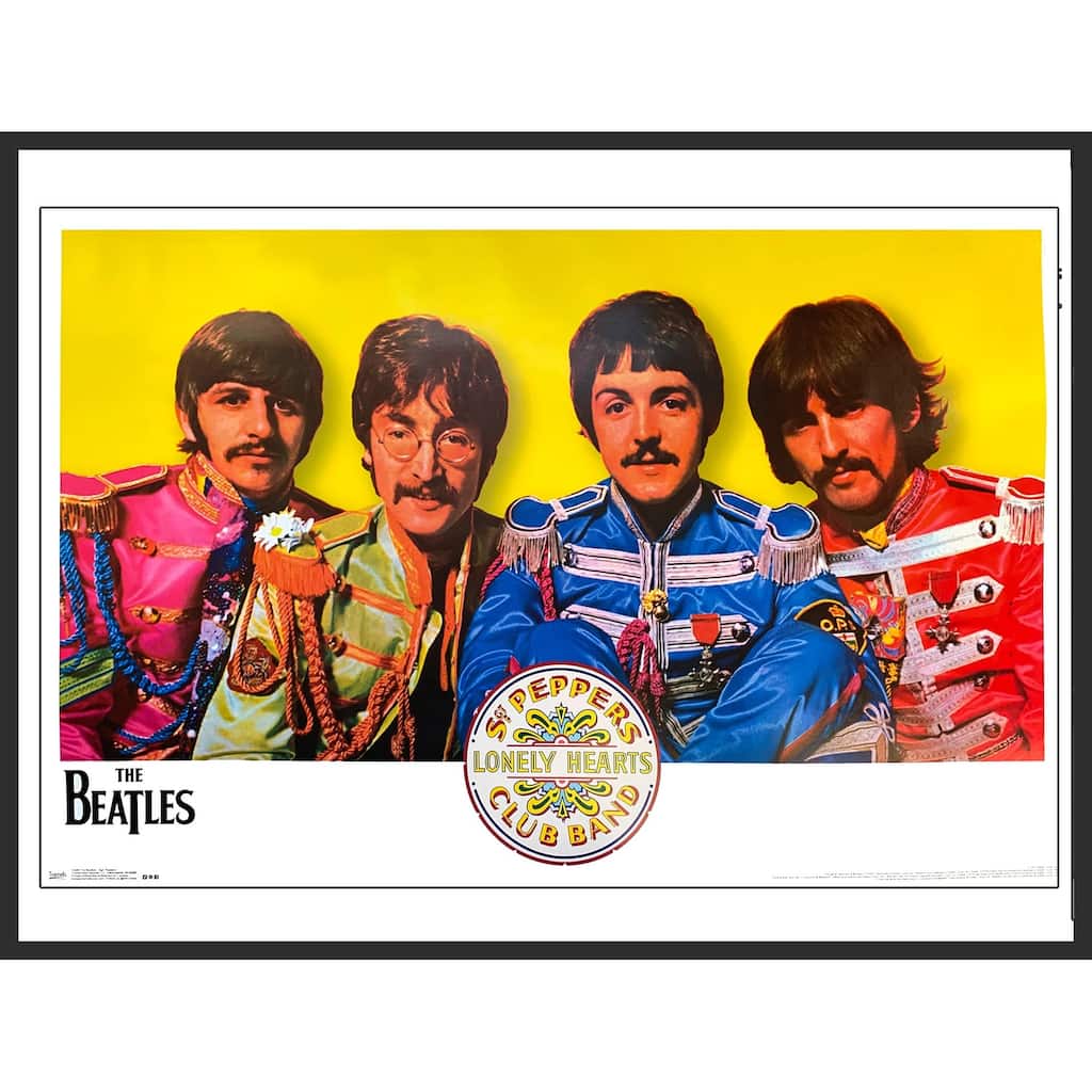 The Beatles Sgt. Peppers 1960s Framed Poster - 24 x 36 Inch