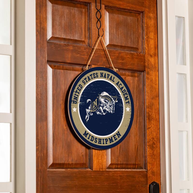 US Naval Academy Wooden Door Decor Wall Sign - Multi-Color