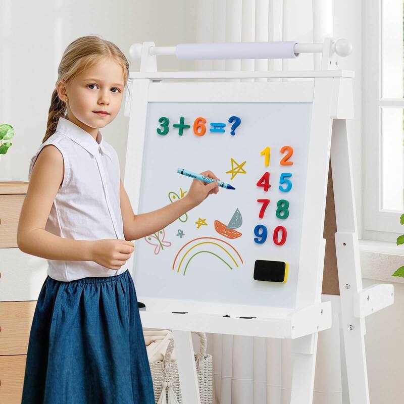 Costway Foldable Easel for Kids 3-in-1 Double-sided Art Easel with - See Details