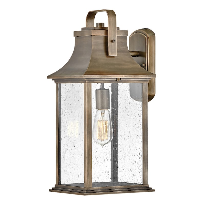 Hinkley Lighting 19" Tall Outdoor Wall Sconce with Seedy Glass - Burnished Bronze