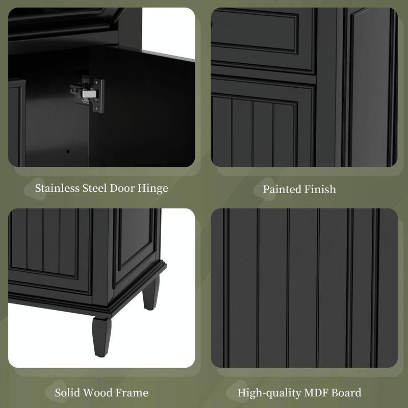 24" Bathroom Vanity with Sink, Bathroom Vanity Cabinet with One Flip Drawer and Two Drawers, Adjustable Shelf