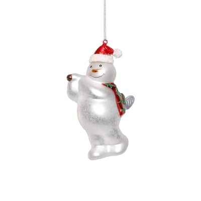 Glass Snowman Playing Golf Christmas Ornaments, Set of 6