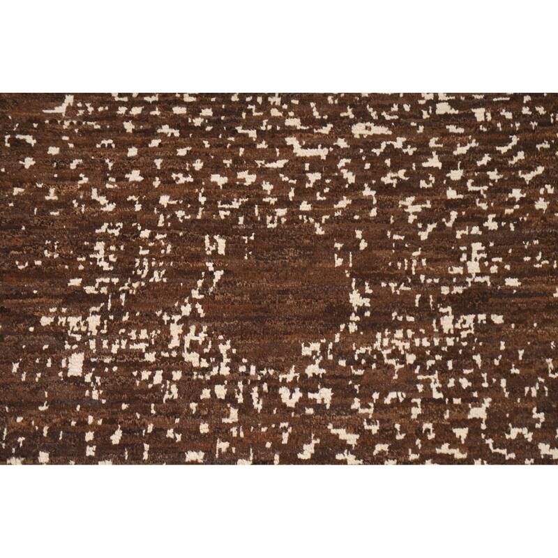 Hand Knotted Oriental 100% Wool Carpet Tribal Tribal Brown Moroccan Area Rug - 8' 2'' X 5' 8''