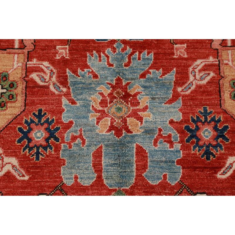 Vegetable Dye Floral Ziegler Rug Hand-Knotted Wool Carpet - 6'7"x 9'11"