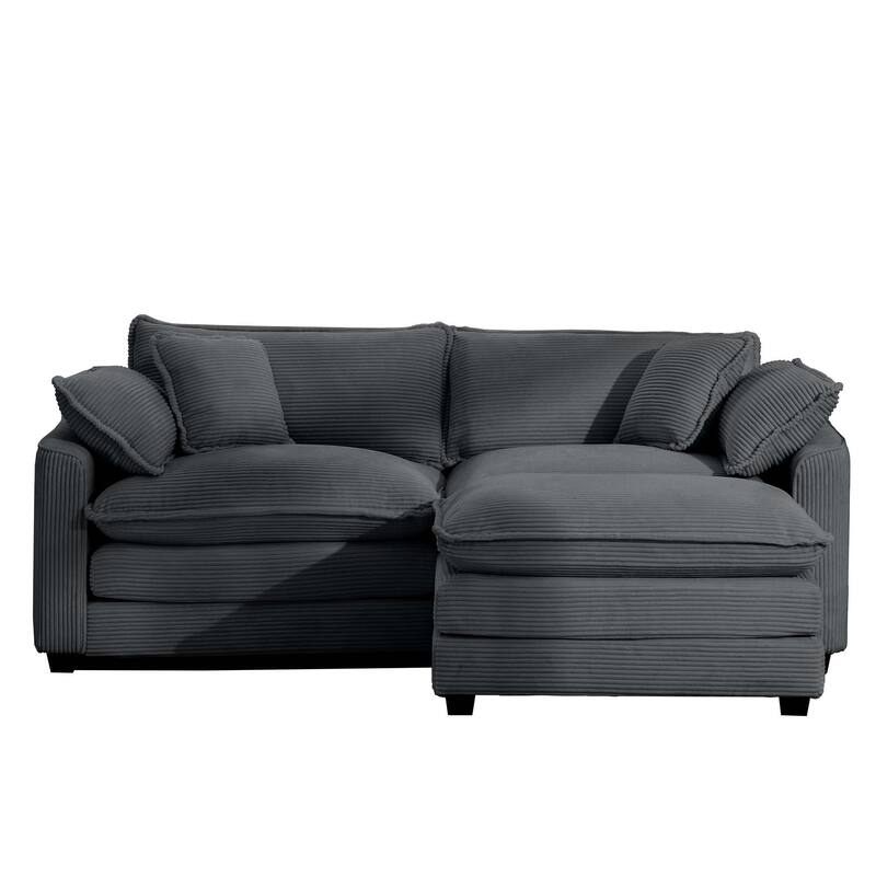 2-Seater Corduroy Sofa with Footrest, Comfortable and Stylish for Small Spaces