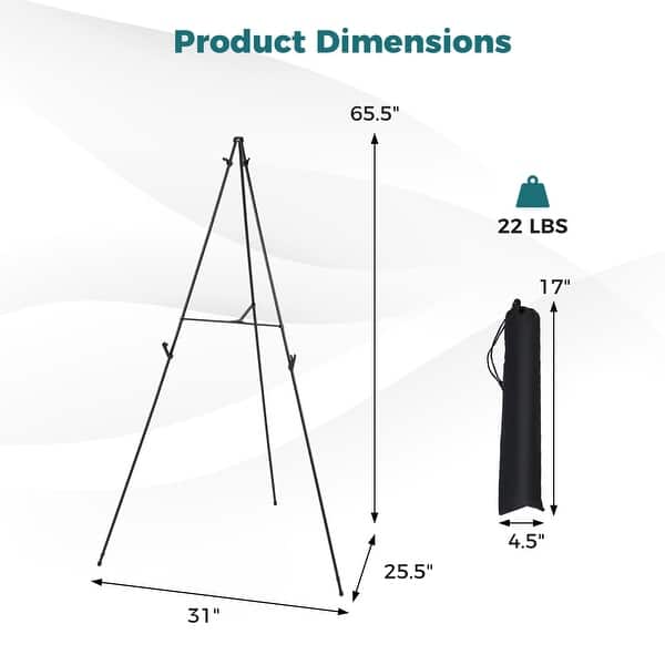 Gymax 6-Pack Tripod Display Easels w/Movable Card Slots Anti-slip Foot