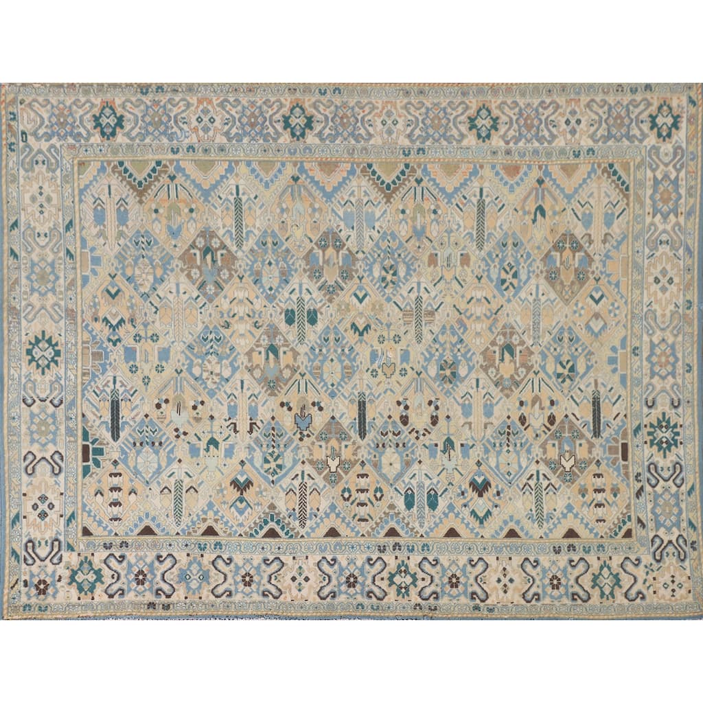 Bakhtiari Persian Vintage Area Rug Handmade Wool Carpet - 4'11"x 6'9"