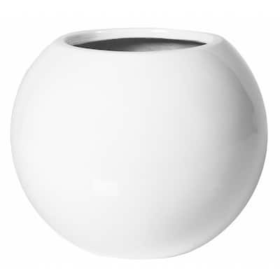 Pottery Pots Beth Extra Small Fiberstone Indoor Outdoor Modern Round Planter, 10.2 Inch Diameter