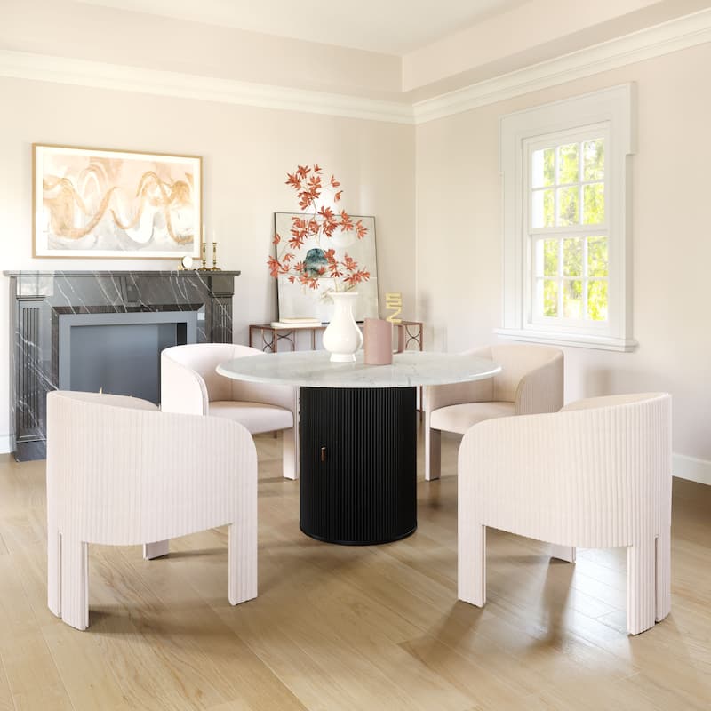 Izola Dining Table White & Black - White/Black