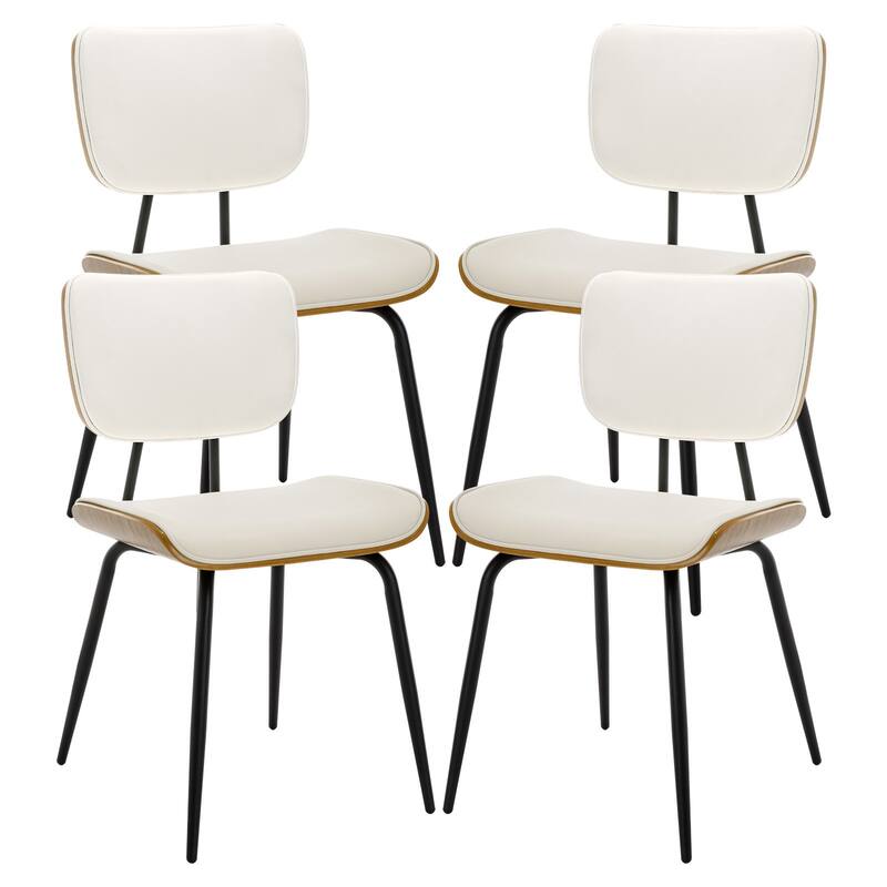 Faux Leather Upholstered Dining Chairs Set of 2/4 - 33.5"H x 19.3"W x 23"D