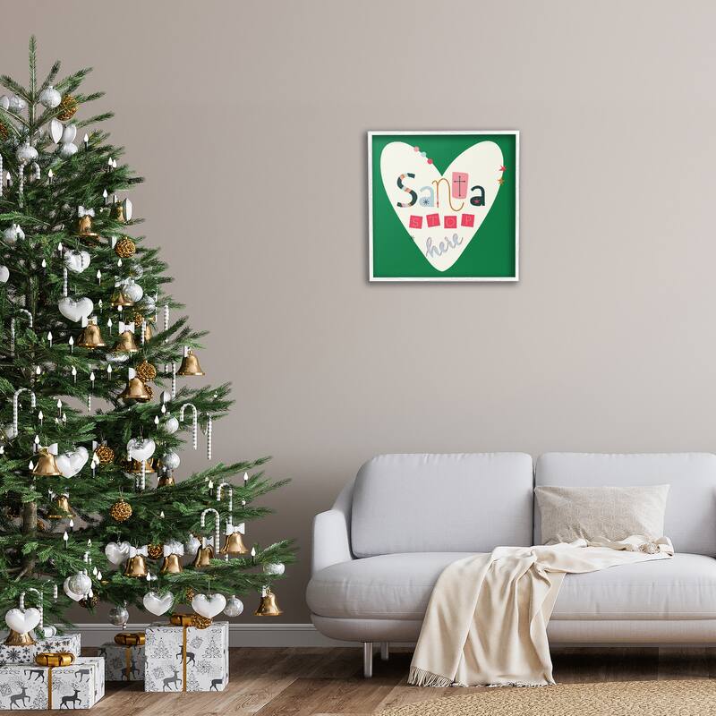 Stupell Santa Stop Here Heart Framed Giclee Art Design By Sazerelli Designs
