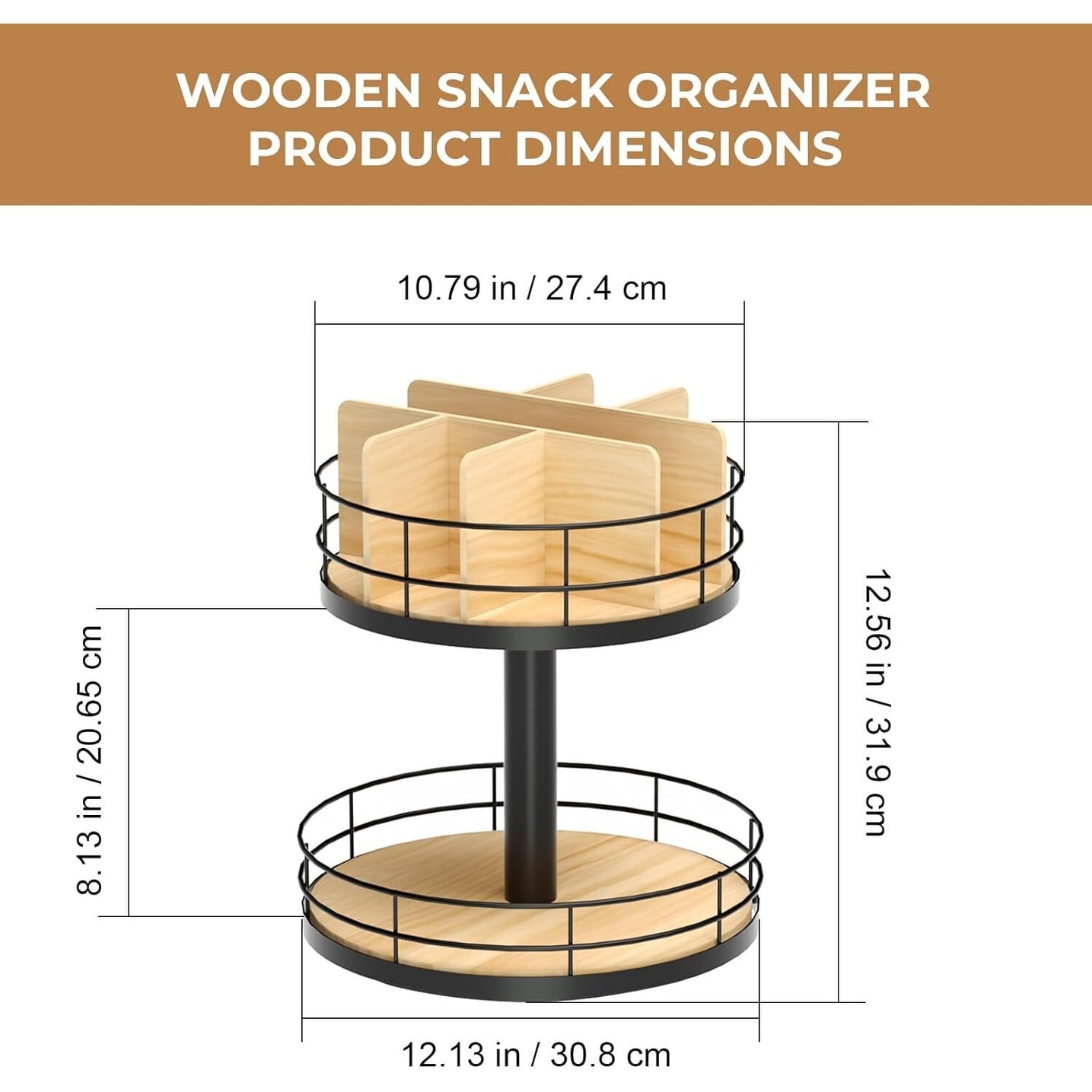 Versatile Snack Storage 2 Tier Lazy Susan with Convenient Grab-and-Go  Design - 11