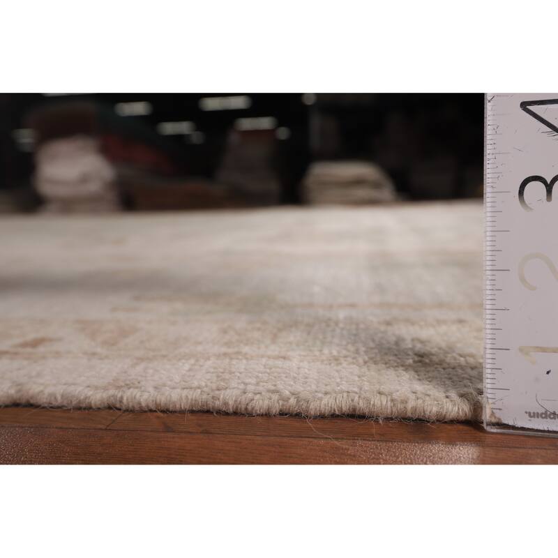 Vegetable Dye Oushak Turkish Rug Handmade Floral Wool Carpet - 9'4"x 12'5"