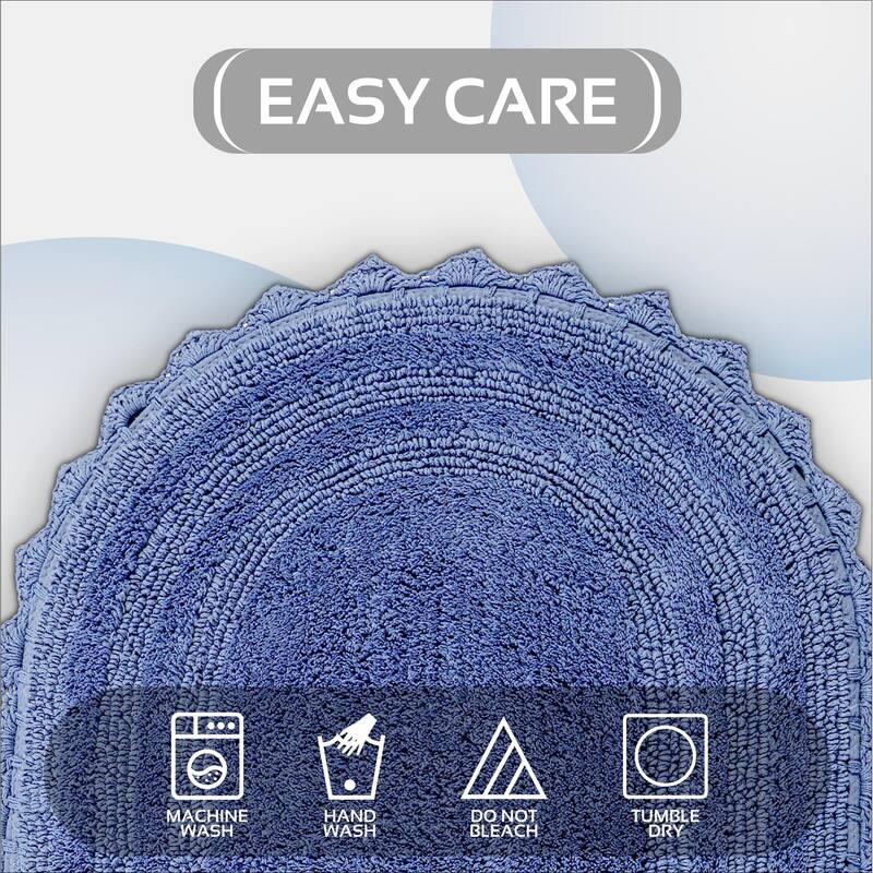 Better Trends Bath Rugs Set 100% Cotton Soft & Water Absorbent Tufted Bathroom Rug for Shower, Sink Bath Mats Lilly Crochet