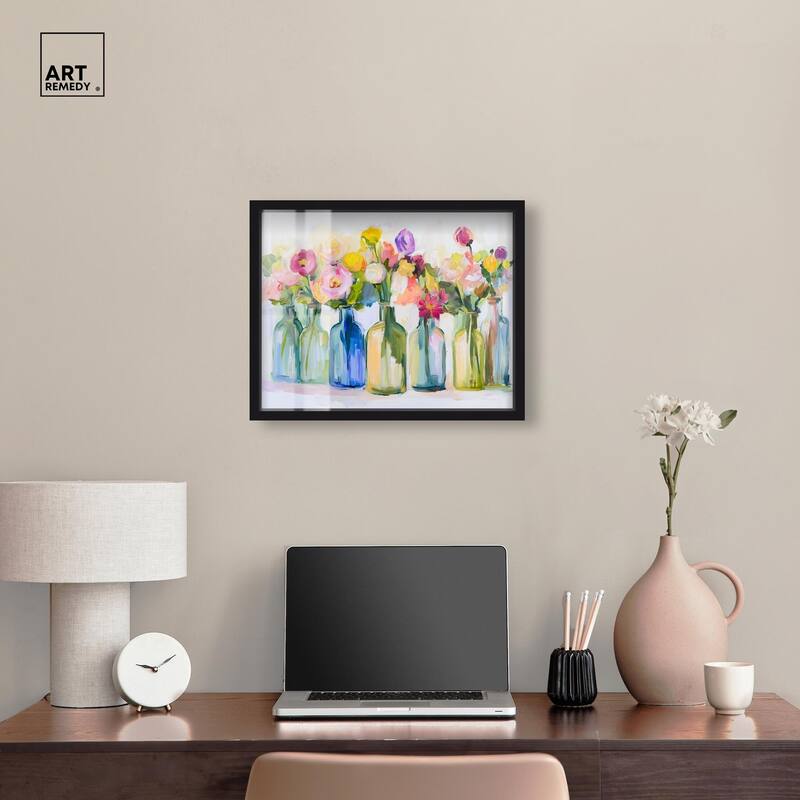 Bottles and Blooms Shadowbox by Art Remedy