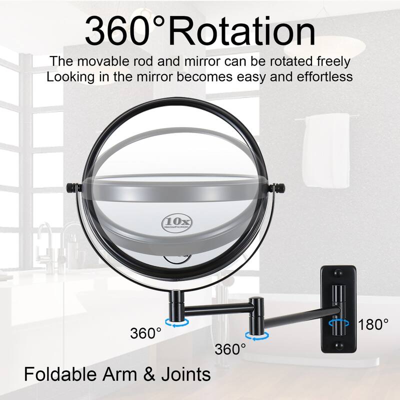 8 inch Double-Sided Anti-Fog Wall Mounted Bathroom Mirror