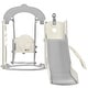 preview thumbnail 44 of 65, 5 in 1 Toddler Slide and Swing Set - Indoor & Outdoor Kids Playground Climber with Telescope - 71.6'' L x 56.3'' W x 45.2'' H