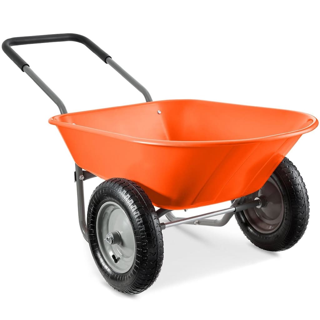 Multipurpose Garden Wheelbarrow with 5 Cubic Feet Capacity and Comfortable Padded Handle - 36 L X 25 W x 20 H