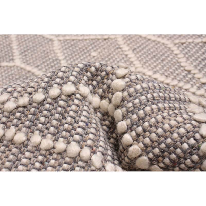 ECARPETGALLERY Braid weave Sienna Taupe Wool Rug - 5'11 x 8'10