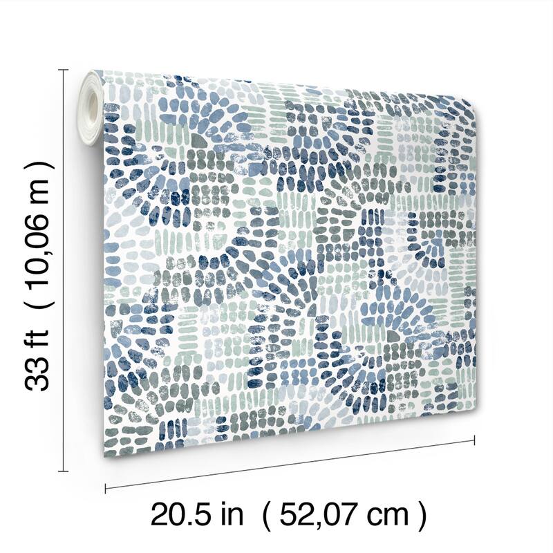 A-Street Prints Wanderer Blueberry Mosiac Wallpaper