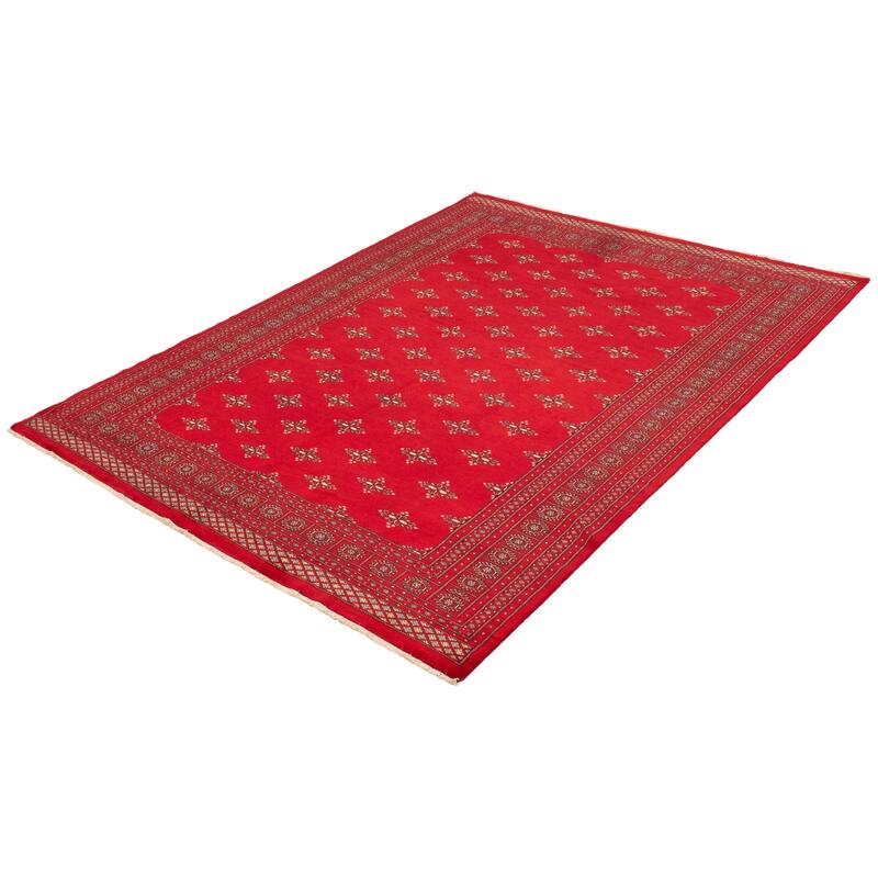 ECARPETGALLERY Hand-knotted Finest Peshawar Bokhara Dark Red Wool Rug - 8'0 x 10'7