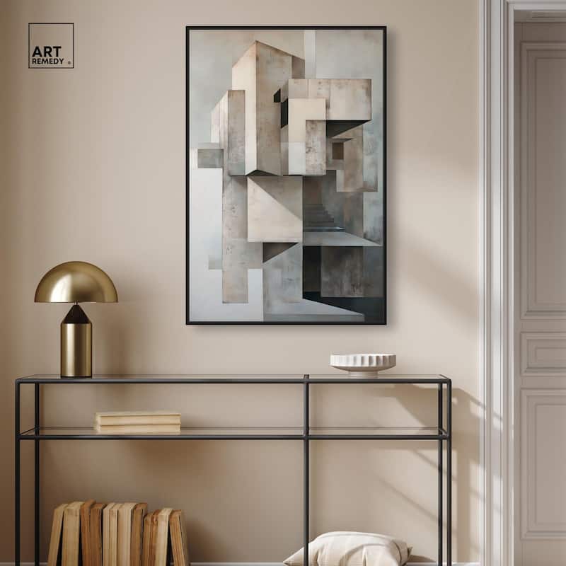 Grey Matrixy Canvas by Art Remedy