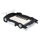 preview thumbnail 7 of 11, Full Size Kids Platform Bed with Car-Shaped & Wheels,Wood Full Bed Frames with Storage Rack,Race Car Bed with Slat Support,Black