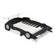 preview thumbnail 34 of 38, Full Size Race Car-Shaped Platform Bed with Storage Footboard & Wheels Creative Wood Bed Frame for Kids, Teens, Girls, Boys