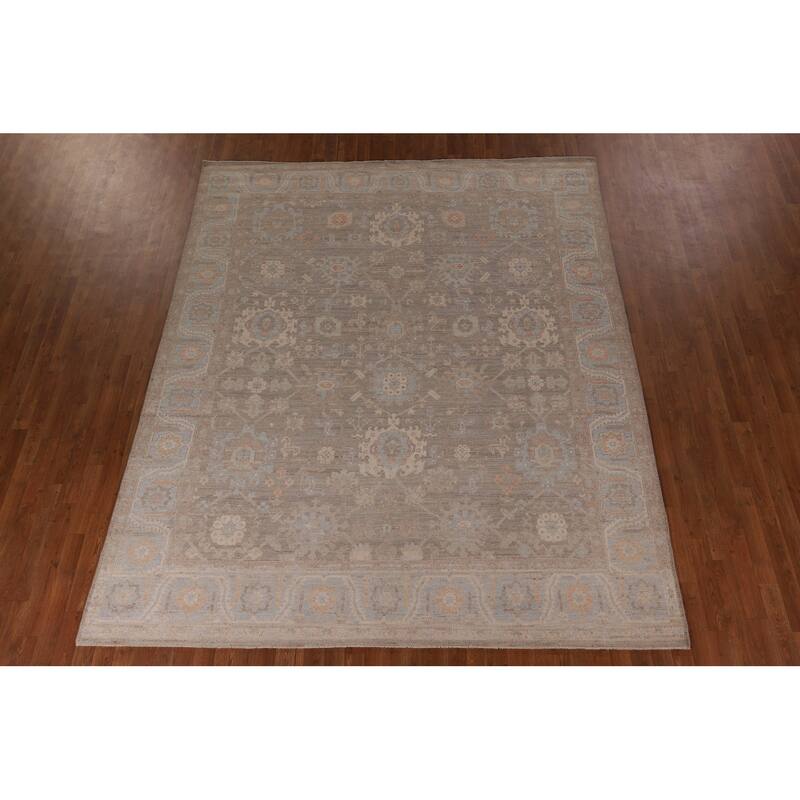 Vegetable Dye Oushak Oriental Area Rug Handmade Wool Carpet - 8'3" x 9'11"