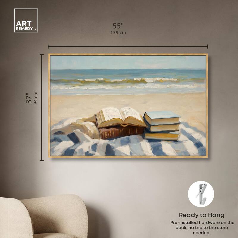Beach Reading Canvas by Art Remedy