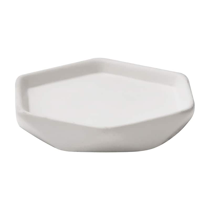 Diamond Bath Set Accessories White or Black - Soap Dish Only - White