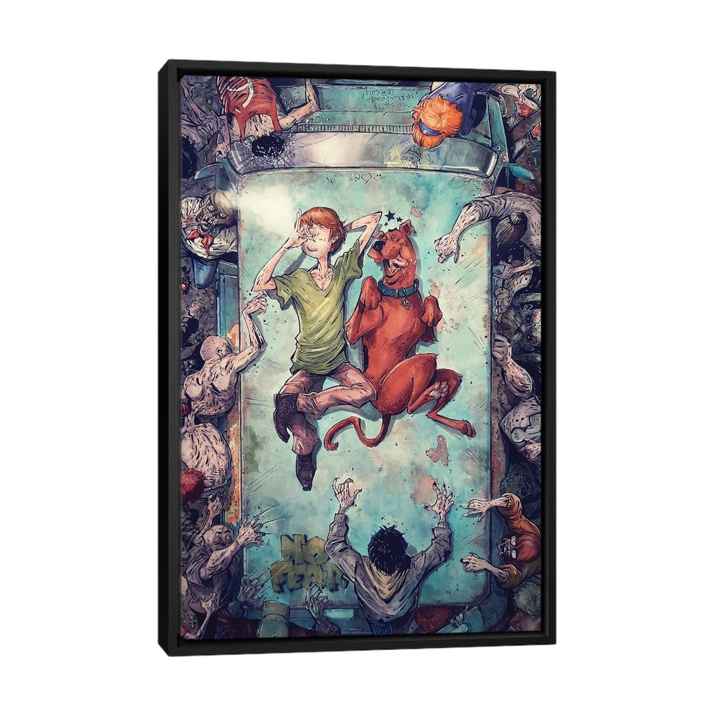 iCanvas "Shaggy and Scooby Good Vibes" by Marcelo Ventura Framed Canvas Print