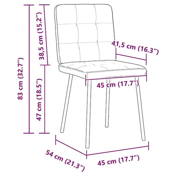 dimension image slide 0 of 2, vidaXL Dining Chairs 2/4/6 pcs Black Velvet - 17.7" x 21.3" x 32.7"