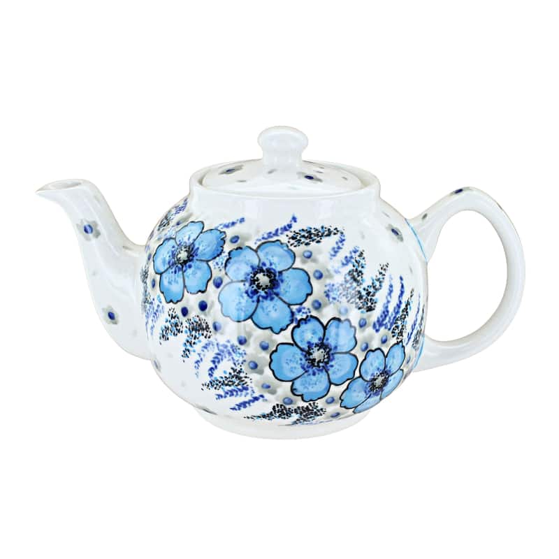 Blue Rose Polish Pottery 596 Zaklady Medium Teapot
