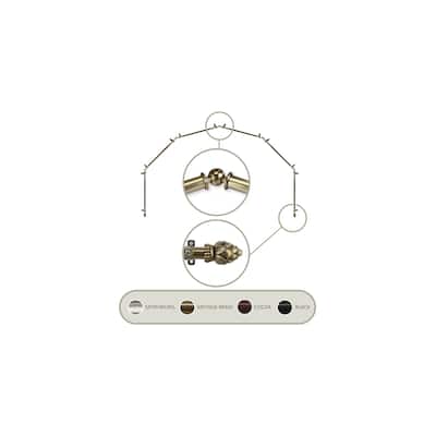 Bay Window Curtain Rod - 6-Sided Antique Brass Rods - Corner Drapery Hardware - Renaissance Style - M
