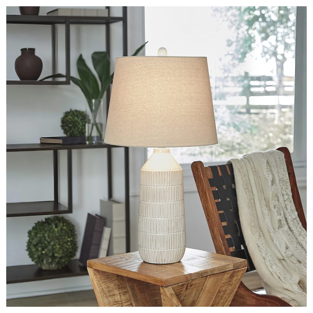 Signature Design by Ashley Willport Off White Table Lamp (Set of 2) - 14"W x 14"D x 27"H
