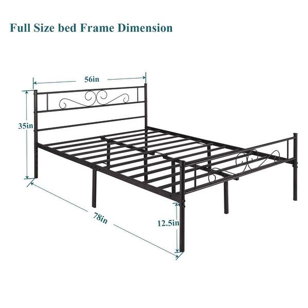 VECELO Premium Platform Bed Frame with Headboard Easy Setup Twin/Full