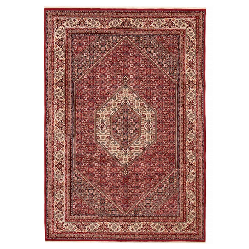 ECARPETGALLERY Hand-knotted Bijar Red Wool Rug - 6'9 x 9'10 - Red - 6'9 x 9'10