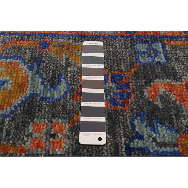 ECARPETGALLERY Hand-knotted Jules Serapi Dark Grey Wool Rug - 7'10 x 10'2