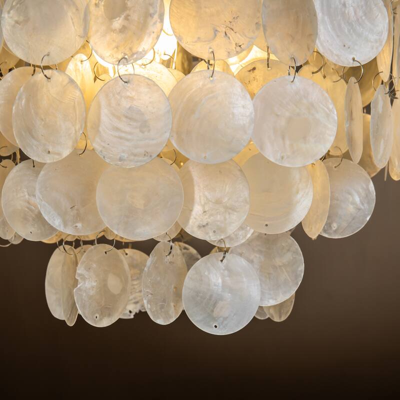 DancyHome Mese - 3 Light Coastal Capiz Shell Chandelier