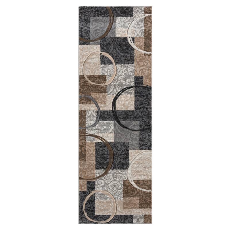 Alexia Collection Geometric Beige/Gray Indoor Modern Area Rug